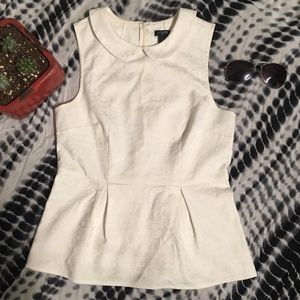 J. Crew sleeveless peplum top w/ peter pan collar